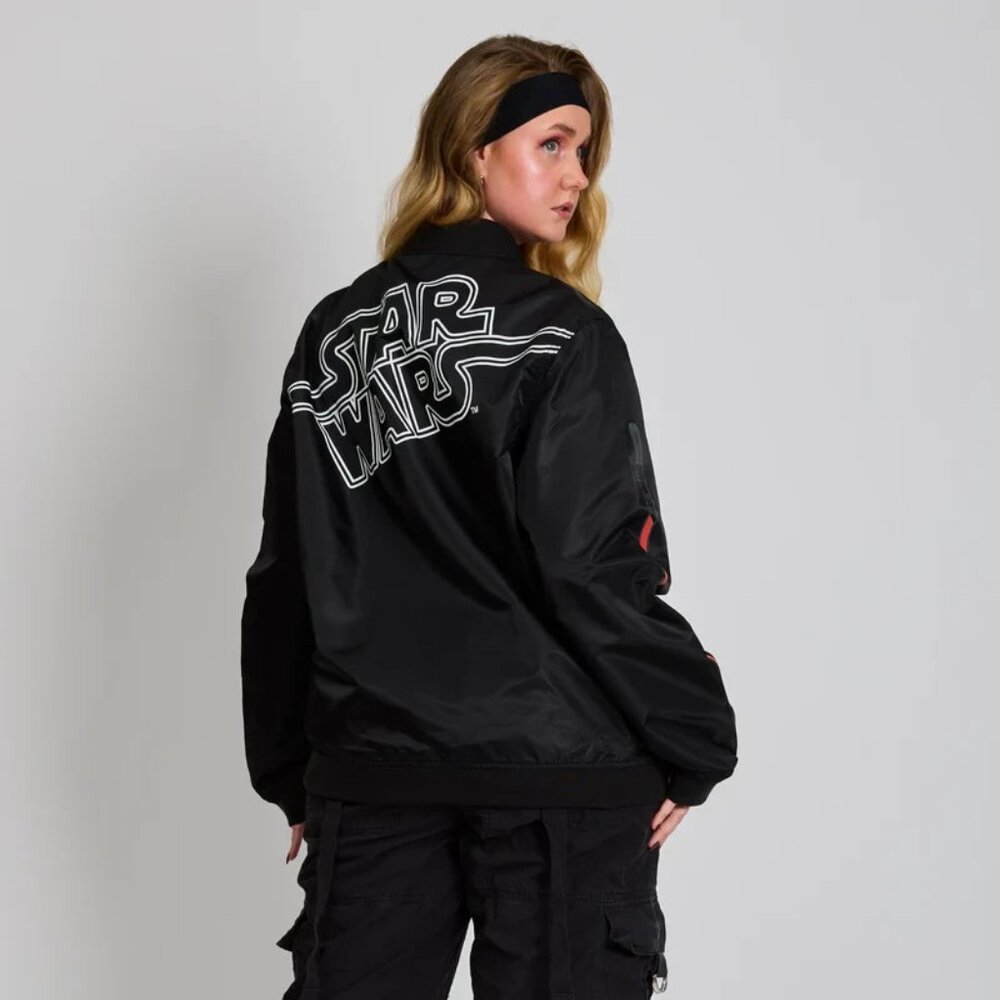Cakeworthy Disney Star Wars Lightsaber Glow-in-the-Dark Bomber Jacket  XL - Picture 7 of 8